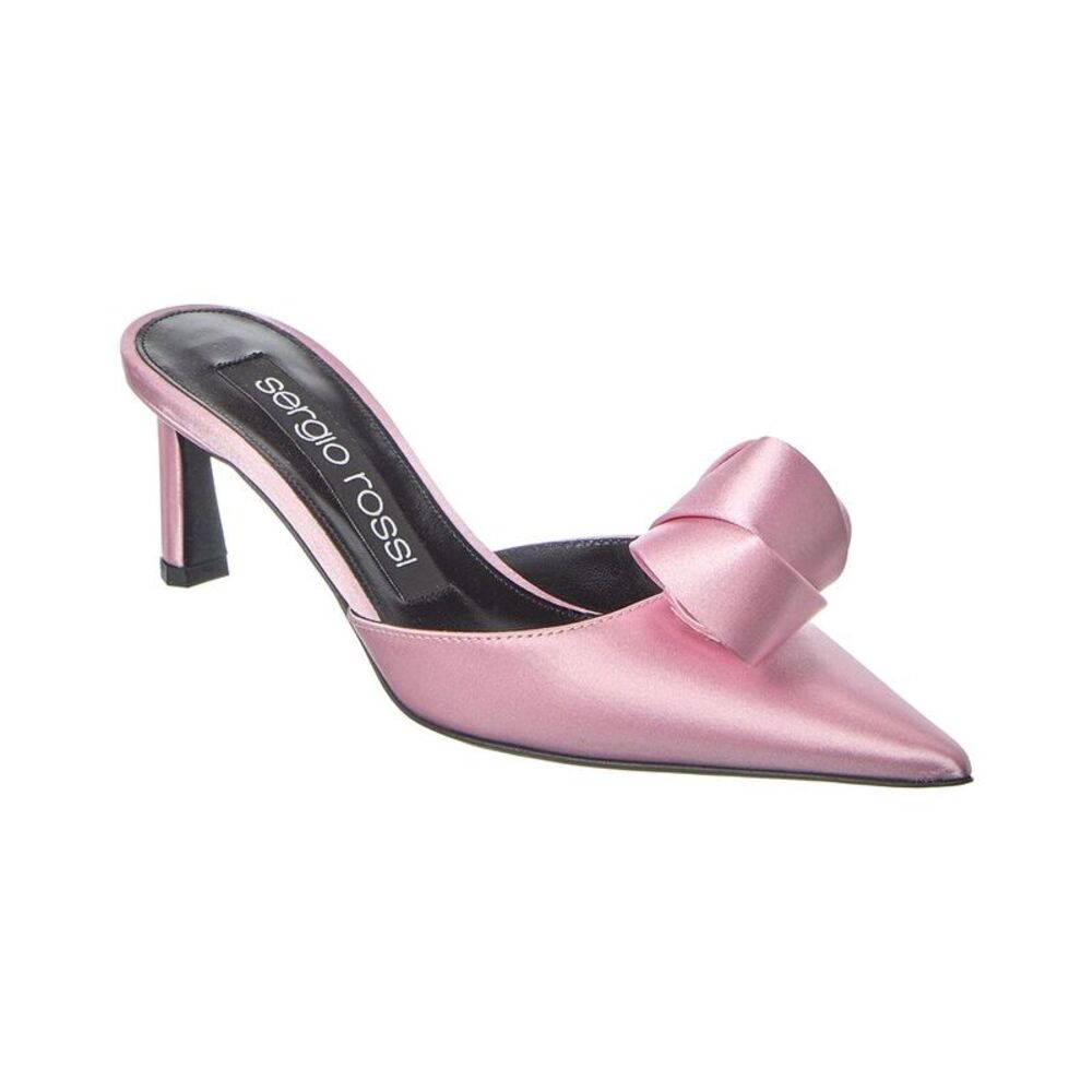 Sergio Rossi Bigoudi Satin Mule, Pink